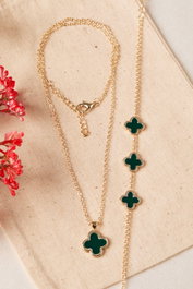 Heliophilia Silver Conjunto de Collar y Pulsera Dorado